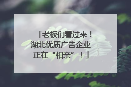 老板们看过来！湖北优质广告企业正在“相亲”！