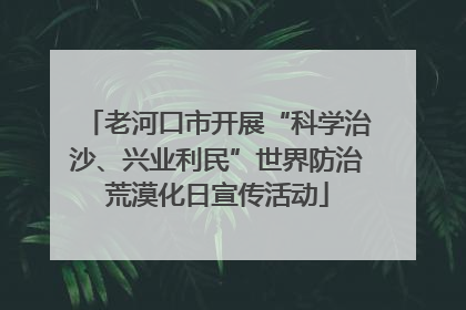 老河口市开展“科学治沙、兴业利民”世界防治荒漠化日宣传活动