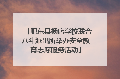 肥东县杨店学校联合八斗派出所举办安全教育志愿服务活动