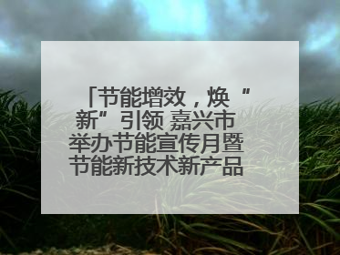 节能增效，焕“新”引领 嘉兴市举办节能宣传月暨节能新技术新产品新装备推广活动