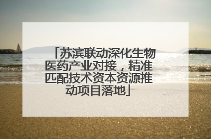 苏滨联动深化生物医药产业对接，精准匹配技术资本资源推动项目落地
