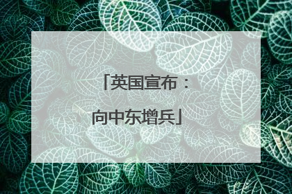 英国宣布：向中东增兵