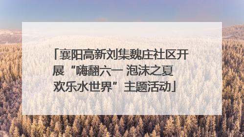 襄阳高新刘集魏庄社区开展“嗨翻六一 泡沫之夏 欢乐水世界”主题活动