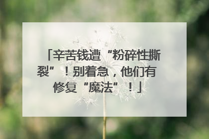 辛苦钱遭“粉碎性撕裂”！别着急，他们有修复“魔法”！