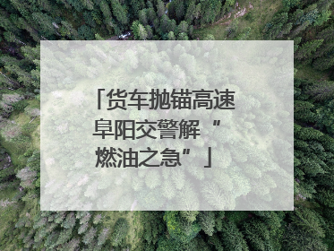 货车抛锚高速 阜阳交警解“燃油之急”