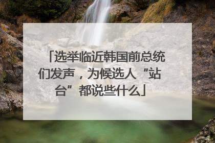 选举临近韩国前总统们发声，为候选人“站台”都说些什么