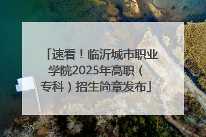 速看！临沂城市职业学院2025年高职（专科）招生简章发布