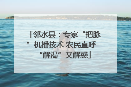 邻水县：专家“把脉”机播技术 农民直呼“解渴”又解惑