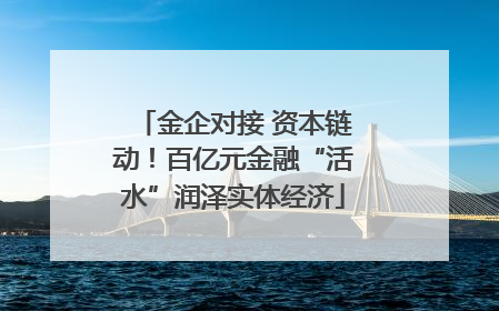 金企对接 资本链动！百亿元金融“活水”润泽实体经济