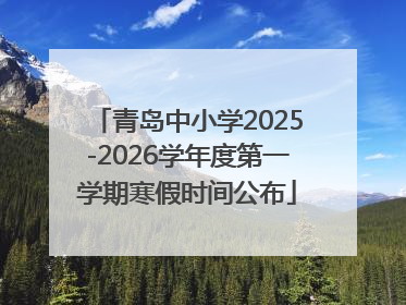 青岛中小学2025-2026学年度第一学期寒假时间公布