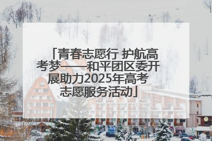 青春志愿行 护航高考梦——和平团区委开展助力2025年高考志愿服务活动