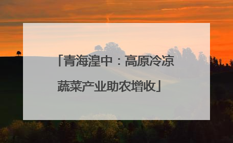青海湟中：高原冷凉蔬菜产业助农增收