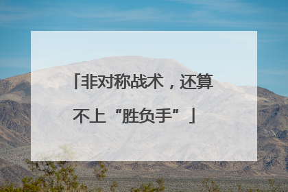 非对称战术，还算不上“胜负手”