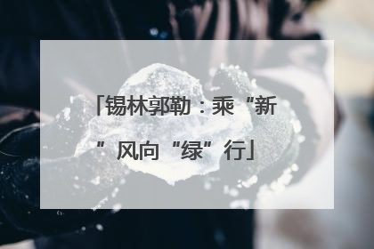 锡林郭勒：乘“新”风向“绿”行