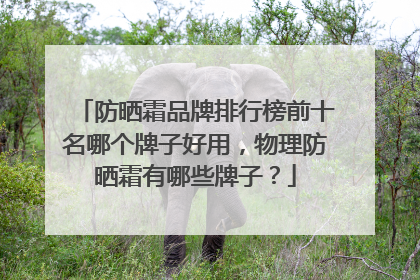 防晒霜品牌排行榜前十名哪个牌子好用，物理防晒霜有哪些牌子？