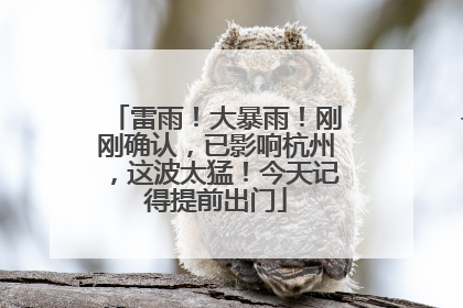 雷雨！大暴雨！刚刚确认，已影响杭州，这波太猛！今天记得提前出门