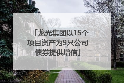 龙光集团以15个项目资产为9只公司债券提供增信