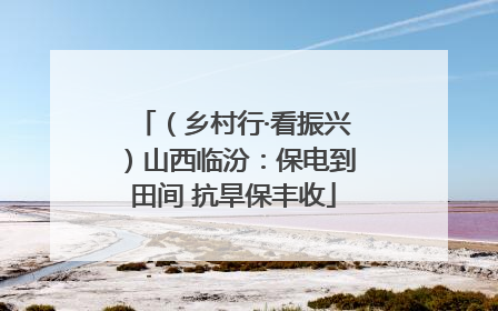 （乡村行·看振兴）山西临汾：保电到田间 抗旱保丰收