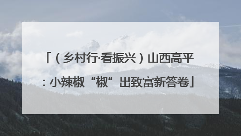 （乡村行·看振兴）山西高平：小辣椒“椒”出致富新答卷