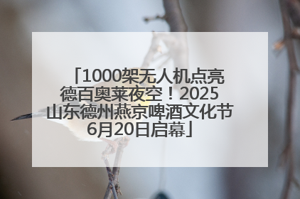 1000架无人机点亮德百奥莱夜空！2025山东德州燕京啤酒文化节6月20日启幕