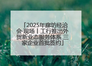 2025年廊坊经洽会·现场丨工行推出外贸新业态服务体系 三家企业首批签约