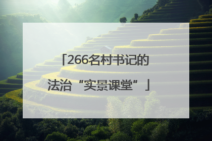 266名村书记的法治“实景课堂”