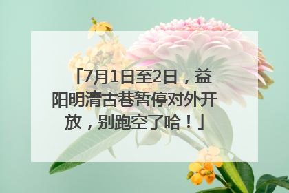 7月1日至2日，益阳明清古巷暂停对外开放，别跑空了哈！