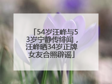 54岁汪峰与53岁宁静传绯闻，汪峰晒34岁正牌女友合照辟谣