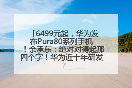 6499元起，华为发布Pura80系列手机！余承东：绝对对得起那四个字！华为近十年研发投入12490亿元