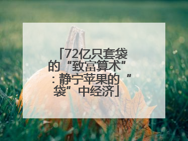 72亿只套袋的“致富算术”：静宁苹果的“袋”中经济